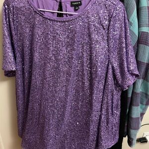 Torrid Sparkling Purple Short Sleeve Top